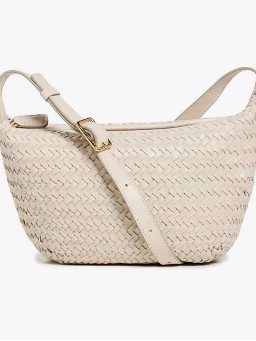 Madewell - Woven Leather Crossbody Sling Bag in Alabaster